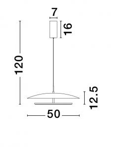 Pendul OLOS Nova Luce 9580703 LED 37 W , 1786 lm, 3000K IP20 White Chrome [1]