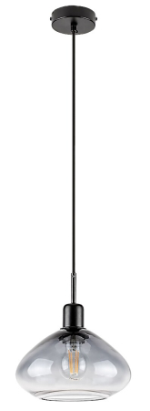 Pendul Rabalux Dvora E27 1x MAX 40W  metal sticlă negru mat IP20 [1]