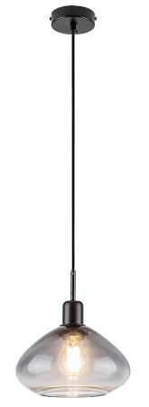 ILUMINAT - Pendul Rabalux Dvora E27 1x MAX 40W  metal sticlă negru mat IP20