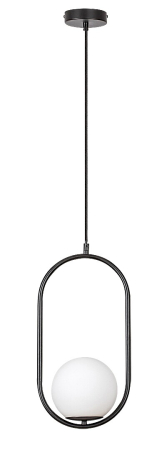 Pendul Rabalux Ghita E27 1x MAX 20W  metal sticlă negru IP20 [1]