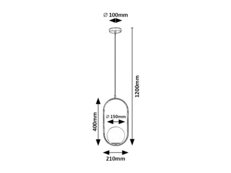 Pendul Rabalux Ghita E27 E27 G45 1X MAX 20W metal black stil modern, IP20 72028 [5]