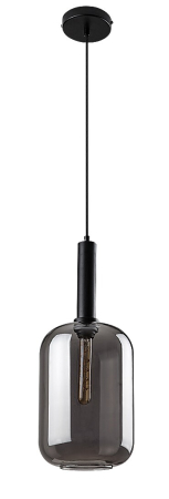 Pendul Rabalux Lissandra E27 1x MAX 40W  metal sticlă negru mat IP20 [1]
