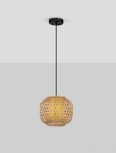 Pendul Nova Luce ASMA 9001116 Rattan & Sandy Black Steel Base E27 1x12W IP20 [2]