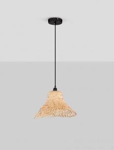 Pendule - Pendul ratan AURA Nova Luce 9001117 1xE27 IP20 Sandy Black