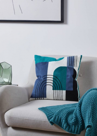 Pernă EGLO BERHALA 420287 Green Petrol Blue White 36%Cotton/65%Poliester 450x450x110  [1]