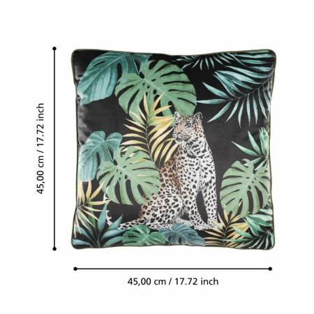 Pernă EGLO MOBARA 420281 Black Multicolor Poliester 450x450x110 Tropical Leopard [4]