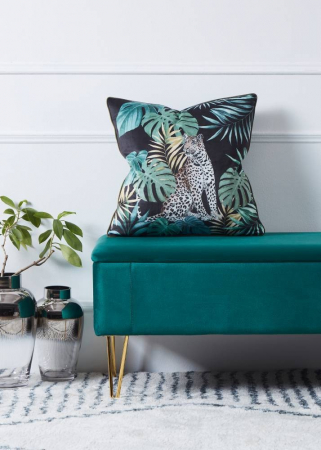 Pernă EGLO MOBARA 420281 Black Multicolor Poliester 450x450x110 Tropical Leopard [1]