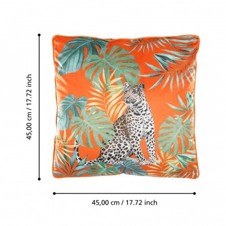 Pernă EGLO MOBARA 420282 Orange Red Multicolor Poliester 450x450x110 Tropical Leopard [4]