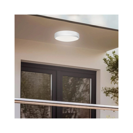 Plafonieră/Aplică LED 18W 1800 lm IP54 cu Senzor Microunde și Kit de Urgență, Alb, Ø280 mm, 4-în-1 Temperatură Reglabilă [1]