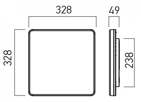 Plafoniera Arelux XPlanner, patrata, LED CCT, 24W, 2176 lumeni, 3000-4000-6500K, IP54, 33 cm, PLN04CCT [1]