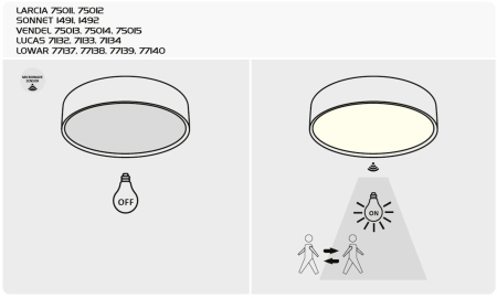 Plafoniera baie cu senzor Rabalux Lucas LED 24W 1750lm 4000 metal white stil modern 230V, 50Hz IP44 71134 [3]