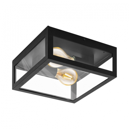 EGLO INTERIOR - Plafoniera baie EGLO AMEZOLA 99122, E27 2X40W IP44, Negru