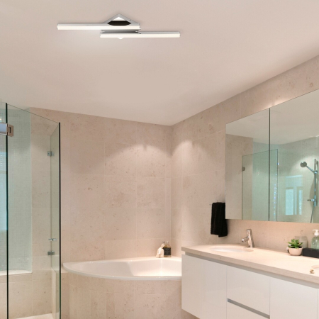 Plafoniera baie Rabalux Antonia LED 2x 12W 2360lm 4000 metal chrome stil minimal 230V, 50Hz IP44 5895 [3]