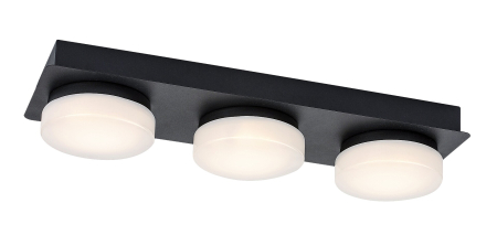 ILUMINAT - Plafoniera baie Rabalux Attichus LED 18W 1700lm 4000K metal mat black stil modern, IP44 75003