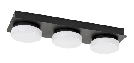 Plafoniera baie Rabalux Attichus LED 18W 1700lm 4000K metal mat black stil modern, IP44 75003 [1]