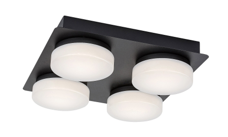 Plafoniere - Plafoniera baie Rabalux Attichus LED 21W 1900lm 4000K metal plastic negru mat alb IP44