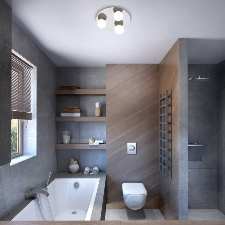 Plafoniera baie Rabalux Becca G9 3X MAX 28W  metal sticlă crom IP44 [3]