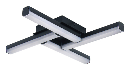 Plafoniera baie Rabalux Evan LED 18W 1750lm 4000K metal plastic negru mat alb IP44 [1]