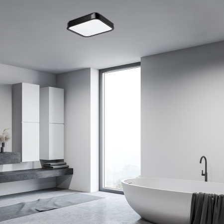 Plafoniera baie Rabalux Samira LED 48W 3100lm 4000K plastic black stil minimal, IP44 71256 [4]
