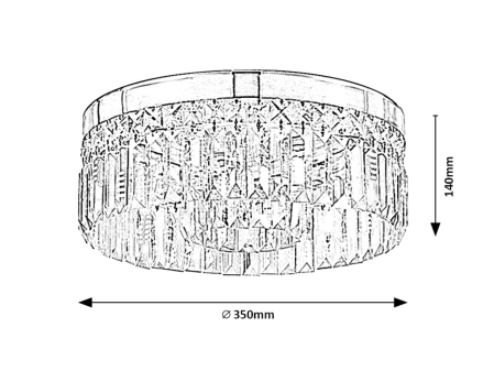Plafoniera baie Rabalux Sybil G9 6x MAX 28W  metal sticlă crom IP44 [3]
