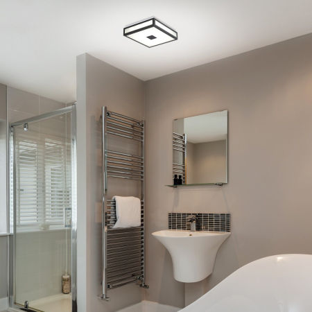 Plafoniera baie Rabalux Zoya LED 24W 1700lm 4000K metal sticlă negru alb IP44 [8]