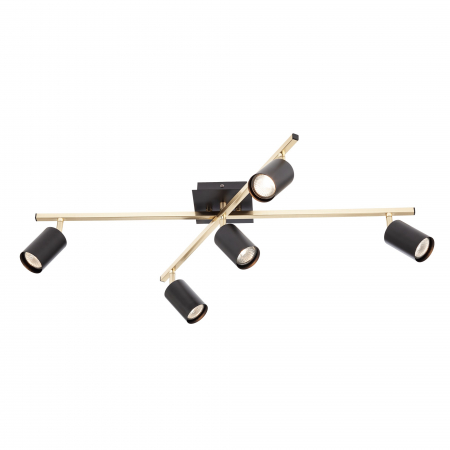 Plafoniere - Plafoniera Crius 04-540, 5 x GU10, negru + alama