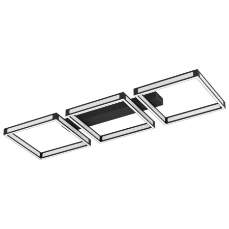 EGLO INTERIOR - Plafoniera EGLO ALTAFLOR 99789, LED 12x2.8W, 4560lm, 3000K, Otel Negru, Plastic Alb IP20