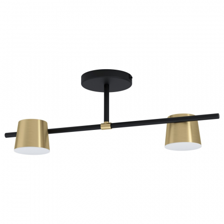 EGLO INTERIOR - Plafoniera EGLO ALTAMIRA 39983, GU10 2X5W, Otel, Negru, Alama, Plastic, Alb