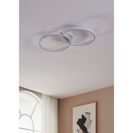 Plafoniera EGLO Amandolo 900954 LED 19,5W 2700-6500K 2400lm 220-240V,50/60Hz L 675mm x l 380mm x H 65mm aluminiu/otel alb plastic alb IP20 [1]