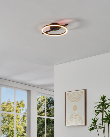 Plafoniera EGLO Amandolo 901113 LED 17W 2700-6500K 1900lm 220-240V,50/60Hz L 400mm x l 300mm x H 65mm aluminiu/otel negru plastic alb IP20 [5]