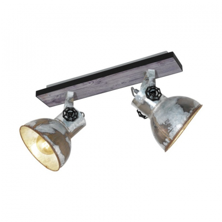 Plafoniera EGLO BARNSTAPLE 49649, E27 2X40W, Negru, zinc uzat, patina maro