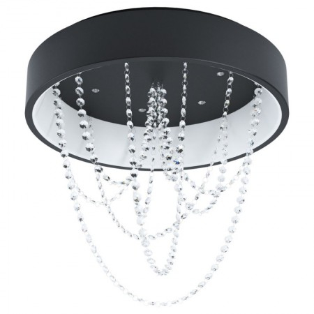 BLACK FRIDAY 2024 - Plafoniera Eglo Berlona, negru mat, LED, 32.4W, 4000 lumeni, alb cald 3000K, 59.5 cm, 39762