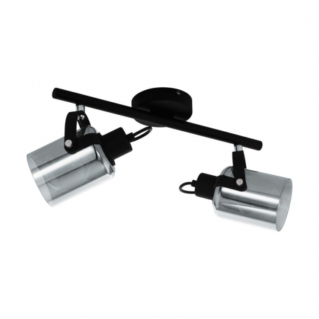 Moderne - Plafoniera EGLO BERREGAS 99053, E27 2X40W, Negru, crom
