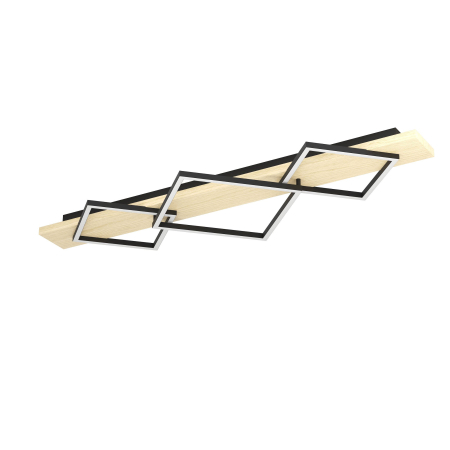 ILUMINAT - Plafoniera EGLO Boyal 901931 LED;LED 2X13W;1X16W 3000K lm 220-240V,50/60Hz L 1010mm x l 405mm x H 95mm otel/lemn negru/maro plastic alb IP20