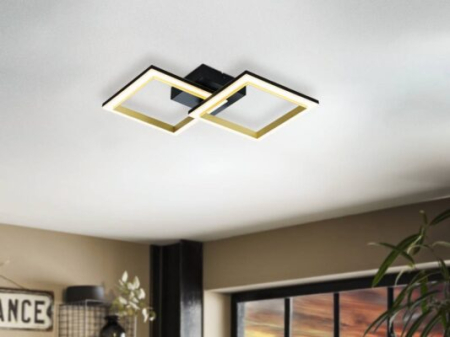 Plafoniera EGLO Calliera 901793 LED 18,4W 3000K lm 220-240V,50/60Hz L 525mm x l 310mm x H 85mm plastic/otel negru/alama plastic alb IP20 [1]