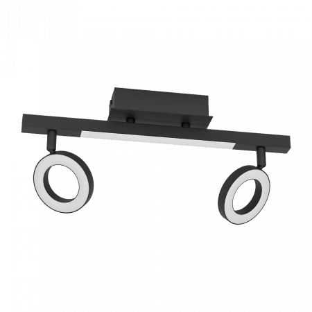 EGLO INTERIOR - Plafoniera EGLO CARDILLIO 2 900514 LED 6,4W 3000K 800lm Aluminiu Negru IP20