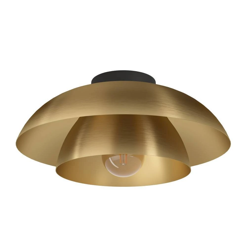 Plafoniera EGLO Cenciara 900848 E27 1X40W 220-240V,50/60Hz H 180mm x Ø400mm otel negru otel alama periata/gold IP20