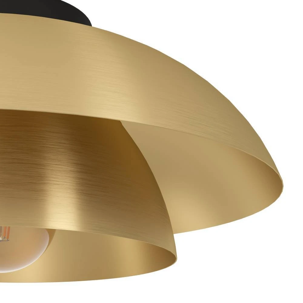 Plafoniera EGLO Cenciara 900848 E27 1X40W 220-240V,50/60Hz H 180mm x Ø400mm otel negru otel alama periata/gold IP20 [2]