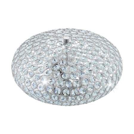 ALEGE SPATIUL - Plafoniera EGLO Clemente, 2XE27, 2x60W, Otel, Crome-Cristal - 95284