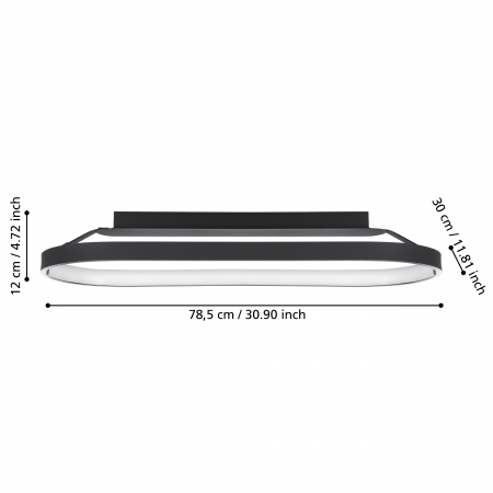 Plafoniera EGLO Codriales LED 27W 3000K 4000lm Aluminiu Black IP20 [1]