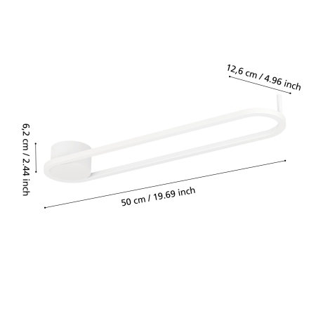 Plafoniera EGLO Collecorvino 902152 LED 24W 2700K, 4000K, 6500K 2400lm 220-240V,50/60Hz L 500mm x l 125mm x H 60mm aluminiu/otel alb plastic alb IP20 [2]