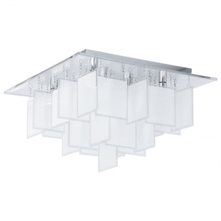 Moderne - Plafoniera Eglo Condrada 1, crom, sticla, 8XG9, 47 cm, 92727