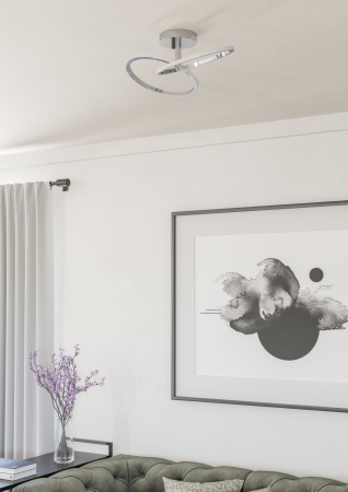 Plafoniera EGLO Congiunti 902145 LED 12W 2700K, 4000K, 6500K 1500lm 220-240V,50/60Hz L 465mm x l 280mm x H 140mm otel crom plastic alb IP20 [2]