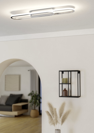 Plafoniera EGLO Conivarena 902161 LED 20W 2700K, 4000K, 6500K 2500lm 220-240V,50/60Hz L 690mm x l 170mm x H 55mm aluminiu/otel crom plastic alb IP20 [3]