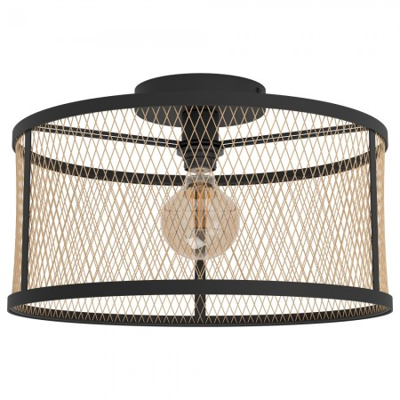 Moderne - Plafoniera Eglo Dellow, negru/alama, 1XE27, D.45 cm, 43603