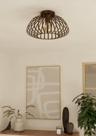 Plafoniera EGLO Espinal 901096 E27 1X40W 220-240V,50/60Hz H 220mm x Ø385mm otel bronz  IP20 [1]