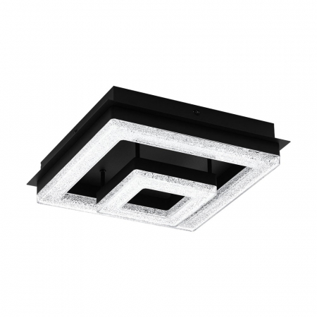 EGLO INTERIOR - Plafoniera EGLO FRADELO 1 99327, LED 12W 1250lm 3000K, Cristal, Negru, Transparent