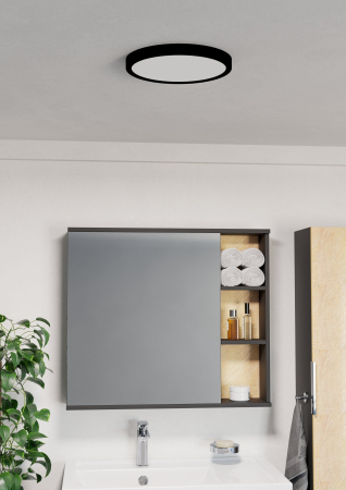 Plafoniera EGLO Fueva 6 901326 LED 14,2W 2700K, 4000K, 6500K 2000lm 220-240V,50/60Hz H 25mm x Ø278mm plastic negru plastic alb IP44 [1]