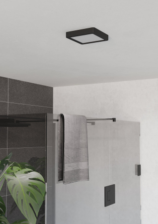 Plafoniera EGLO Fueva 6 901328 LED 7W 2700K, 4000K, 6500K 1100lm 220-240V,50/60Hz L 150mm x l 150mm x H 25mm plastic negru plastic alb IP44 [2]