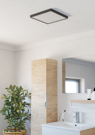 Plafoniera EGLO Fueva 6 901331 LED 13W 2700K, 4000K, 6500K 2100lm 220-240V,50/60Hz L 290mm x l 290mm x H 25mm plastic negru plastic alb IP44 [1]